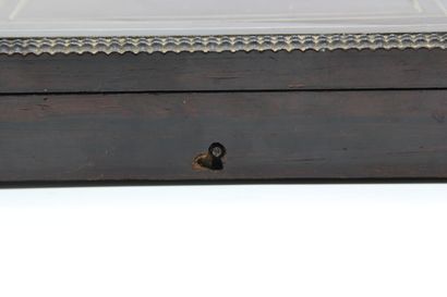 Wooden box (mahogany ?) for spoons service,...