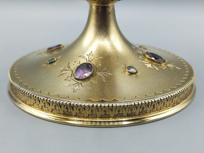 Ciborium in silver entirely vermeiled (gold...