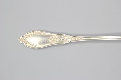 Louche à sauce / potage en argent et vermeil...