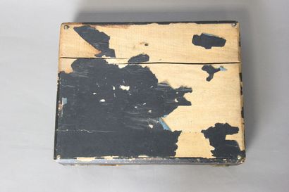 Household box with leather top and brass...