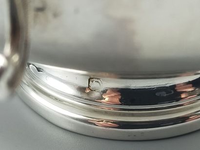 Chocolate cup and saucer in silver Louis...