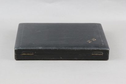 Wooden fish service box from the end of the...