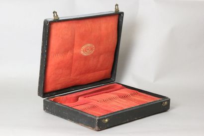 Household box with leather top and brass...