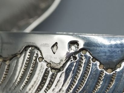 Chocolate cup and saucer in silver Louis...