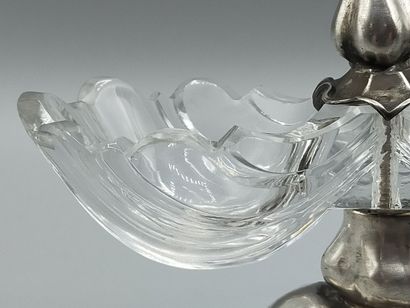 DEBAIN.
Double silver and crystal salad bowl.
Crystal...