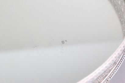 Huge silver centerpiece of oval shape and...