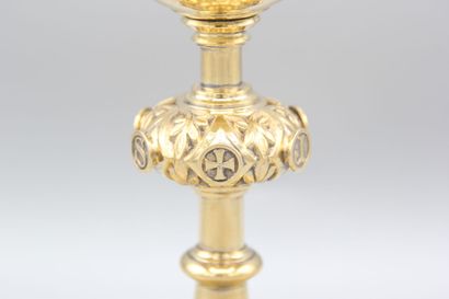 Chalice in vermeil, plain model, decorated...