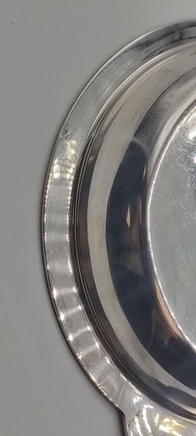 Trio of silver coasters or display stands...