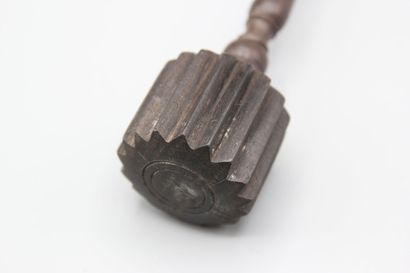 Wooden pusher for chocolate maker.
Rosewood...