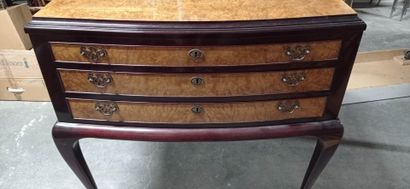 English mahogany and burl wood veneer chest...