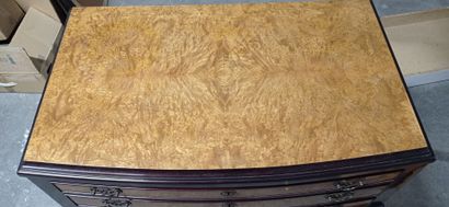 English mahogany and burl wood veneer chest...