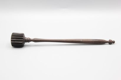 Wooden pusher for chocolate maker.
Rosewood...
