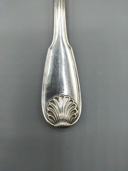 Service à glace en argent de modèle filets...