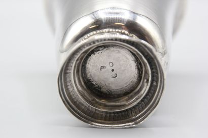 Large silver tulip-shaped tumbler, base decorated...