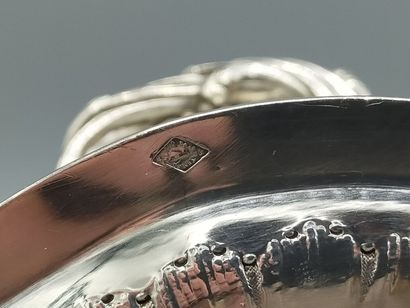 Sauceboat and its adherent tray, silver set...