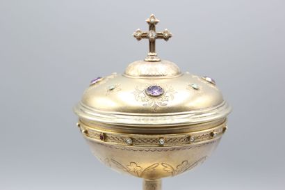 Ciborium in silver entirely vermeiled (gold...