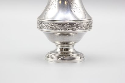 Silver vase in the Louis XVI style decorated...