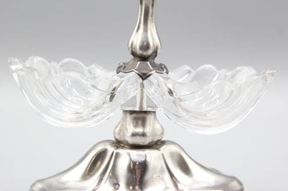 DEBAIN.
Double silver and crystal salad bowl.
Crystal...