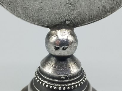 Silver seal representing Joan of Arc in armor...