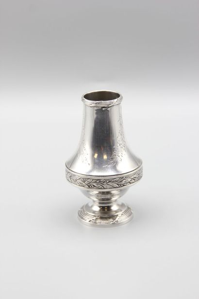 Silver vase in the Louis XVI style decorated...