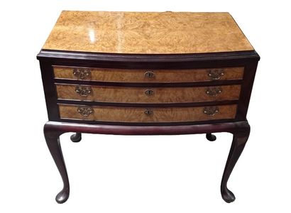 English mahogany and burl wood veneer chest...