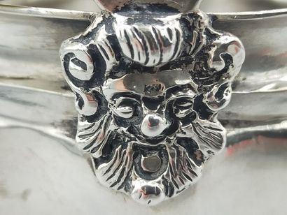 Holy water bucket in silver / hammered oval...