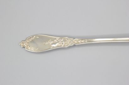 Louche à sauce / potage en argent et vermeil...