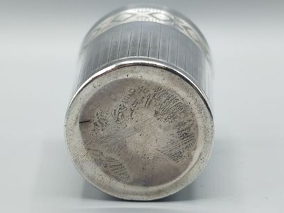 Silver tumbler with grooved decoration with...