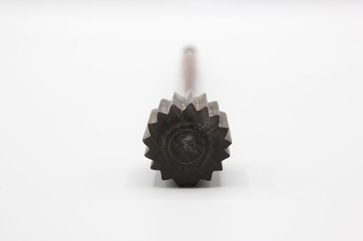 Wooden pusher for chocolate maker.
Rosewood...