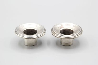 Pair of silver bobèches bordered with nets....