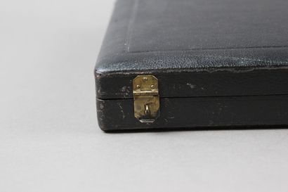 Wooden fish service box from the end of the...