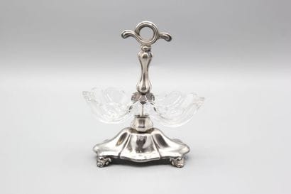 DEBAIN.
Double silver and crystal salad bowl.
Crystal...