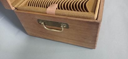Large natural wood Menagère box with large...
