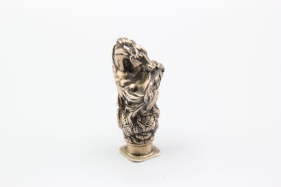 Nice seal in cast silver decorated with two...