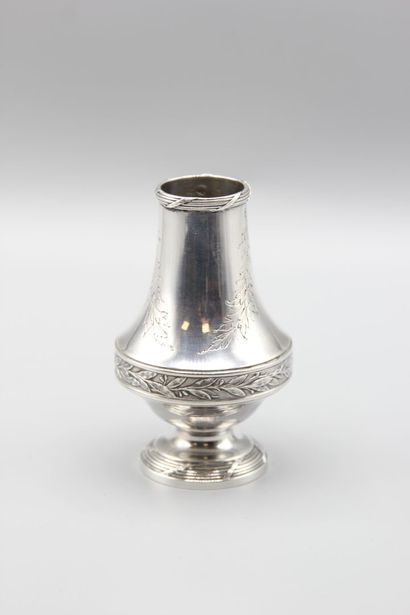 Silver vase in the Louis XVI style decorated...