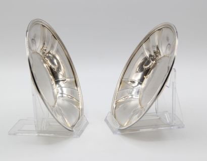 Paire de dessous de bouteille en argent anciennement...