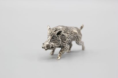 Silver boar.
Title mark .800. Goldsmith's...