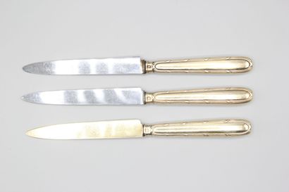 Double set of knives in vermeil (gold on...