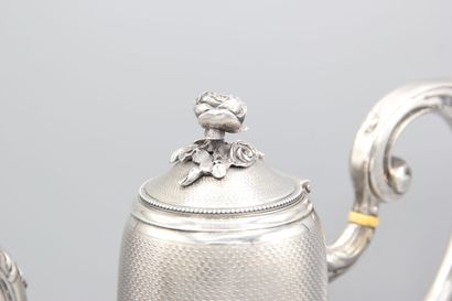 Silver coffee pot
Decorated with guilloche.
Rests...
