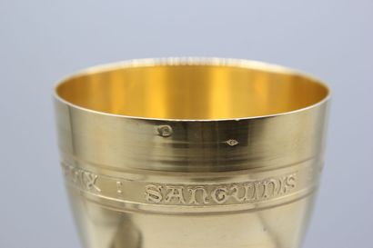 Chalice in vermeil, plain model, decorated...