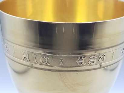 Chalice in vermeil, plain model, decorated...