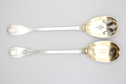 Service à salade en argent de modèle filets...