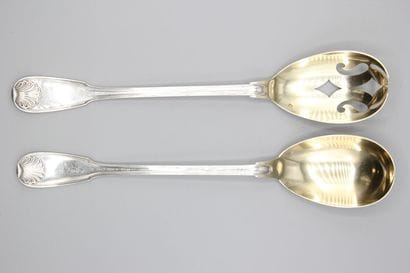 Service à salade en argent de modèle filets...
