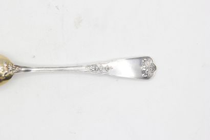 Cuillère à oeuf en argent et cuilleron en...