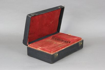 Household chest with leather top and brass...
