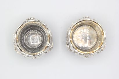 FRAY-HARLEUX.
Pair of silver saltcellars...
