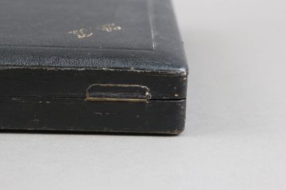 Wooden fish service box from the end of the...