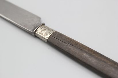 Double set of knives with wooden handles,...