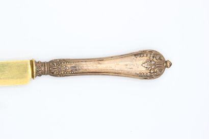 Set of 12 dessert knives.
Blades in gilded...