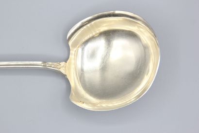Louche à sauce / potage en argent et vermeil...